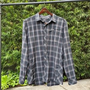 Icebreaker Men's XL Wool Long Sleeve Button Up Plaid Shirt